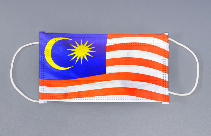 マレーシアの国旗柄のマスク